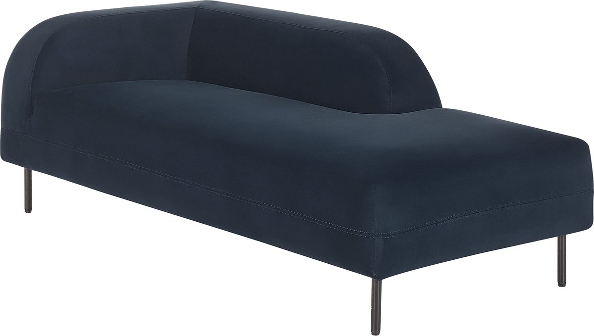 Beliani Le Crau - Chaise Longue--fluweel - Blauw