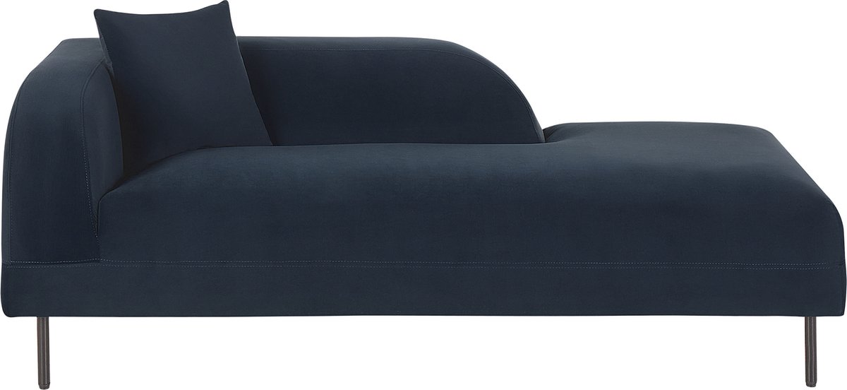 Beliani Le Crau - Chaise Longue--fluweel - Blauw
