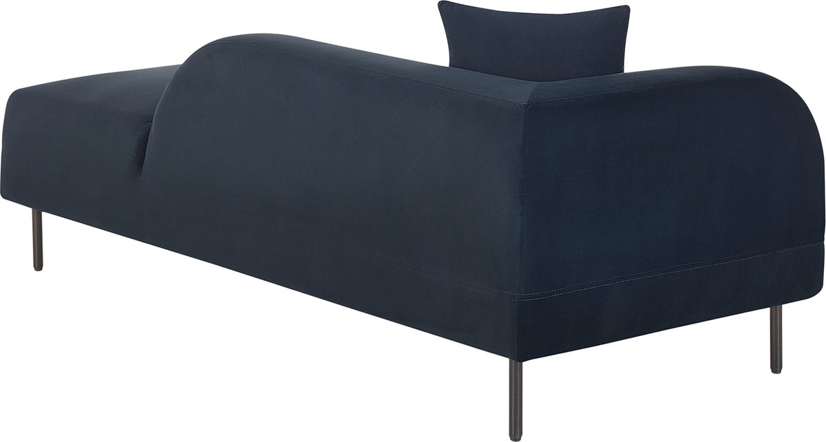 Beliani Le Crau - Chaise Longue--fluweel - Blauw
