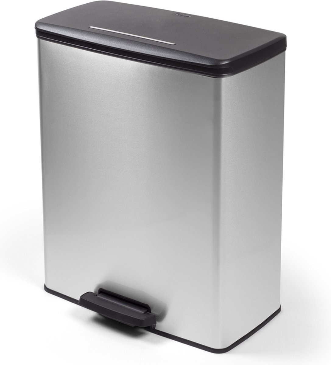 Curver Deco Bin Prullenbak - 65l - Rechthoekig - Zilver Metallic - Silver