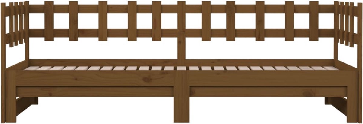 Vidaxl Slaapbank Uitschuifbaar 2x(90x200) Cm Grenenhout Honing - Bruin