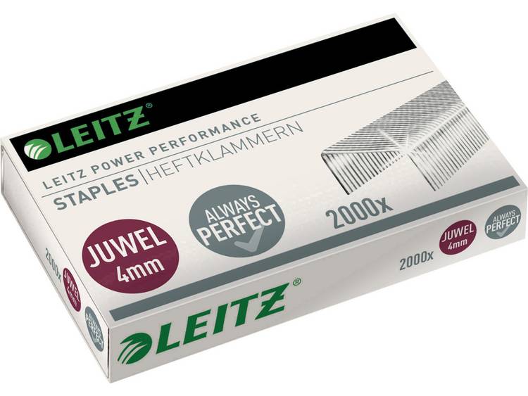 Leitz Juwel 4 mm 56400000 Nietjes 2000 stuk(s) 2.000 stuks/pak Heftcapaciteit: 12 vel (80 g/mÂ²)