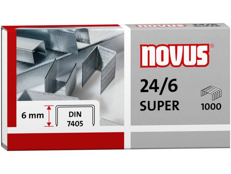 Novus 24/6 SUPER 040-0158 Nietjes 1000 stuk(s) 1.000 stuks/pak Heftcapaciteit: 30 vel