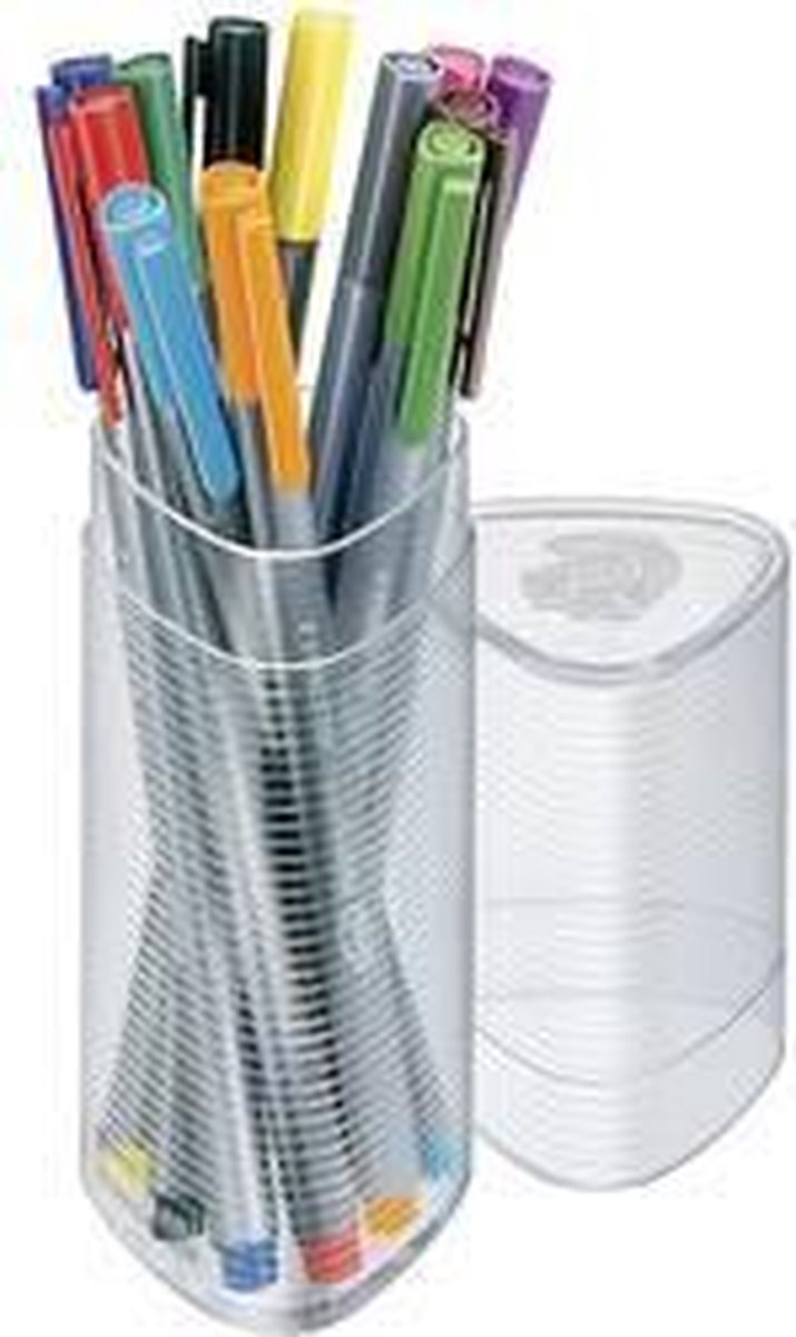 Staedtler Fineliner triplus 334 12 stuks/pack Blauw, Geel, Geel-groen, Grijs, Groen, Lichtblauw, Magenta, Oranje, Rood,, van-Dyke-bruin, Violet 0.3 mm - Zwart