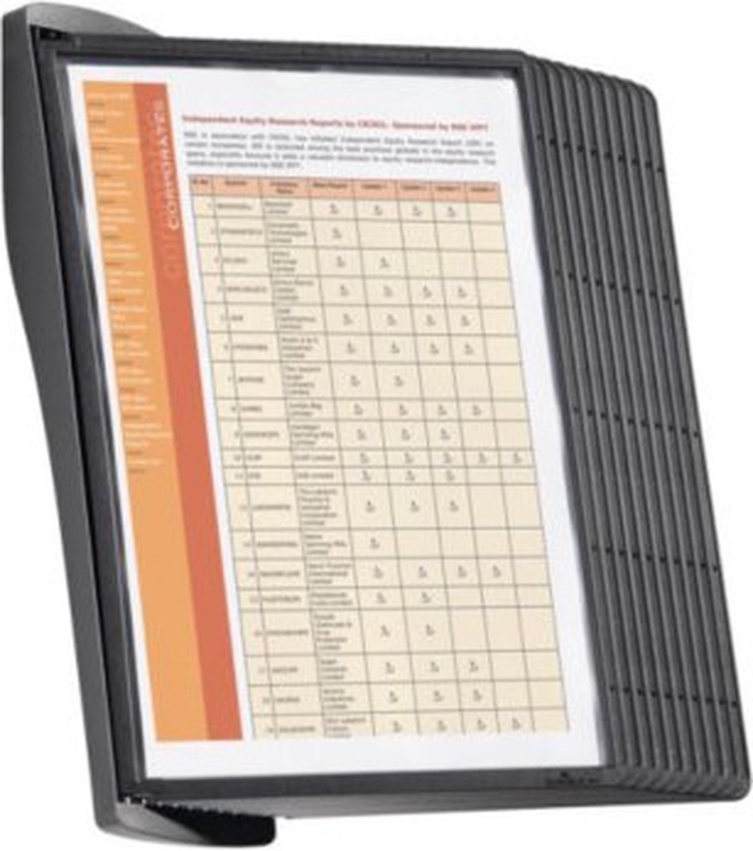 Durable Wandhouder voor bureaustandaard SHEPA STYLE WALL 10 - 5854 DIN A4 Aantal meegeleverde displaypanels 10 - Zwart