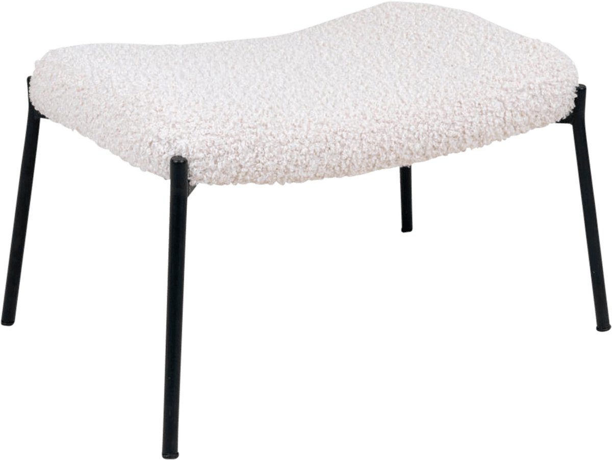 Artichok Rosemarie schapenvacht poef - B61 x D41 x H36 cm - Wit