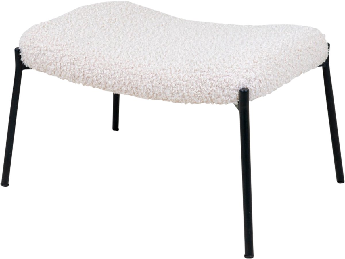 Artichok Rosemarie schapenvacht poef - B61 x D41 x H36 cm - Wit