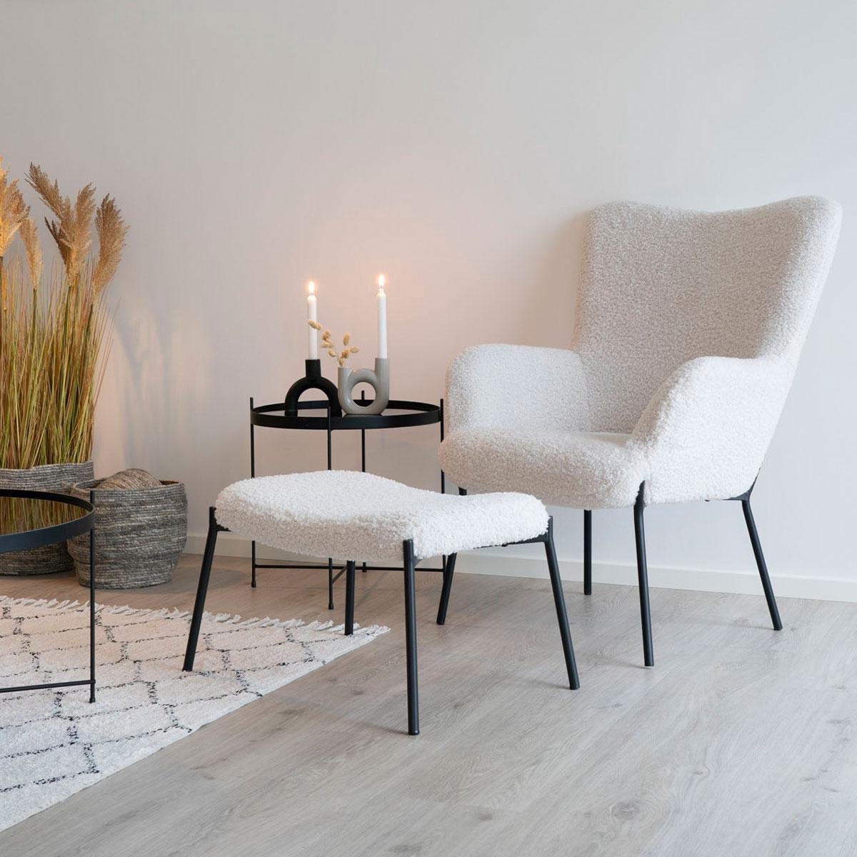 Artichok Rosemarie teddy fauteuil gebroken wit