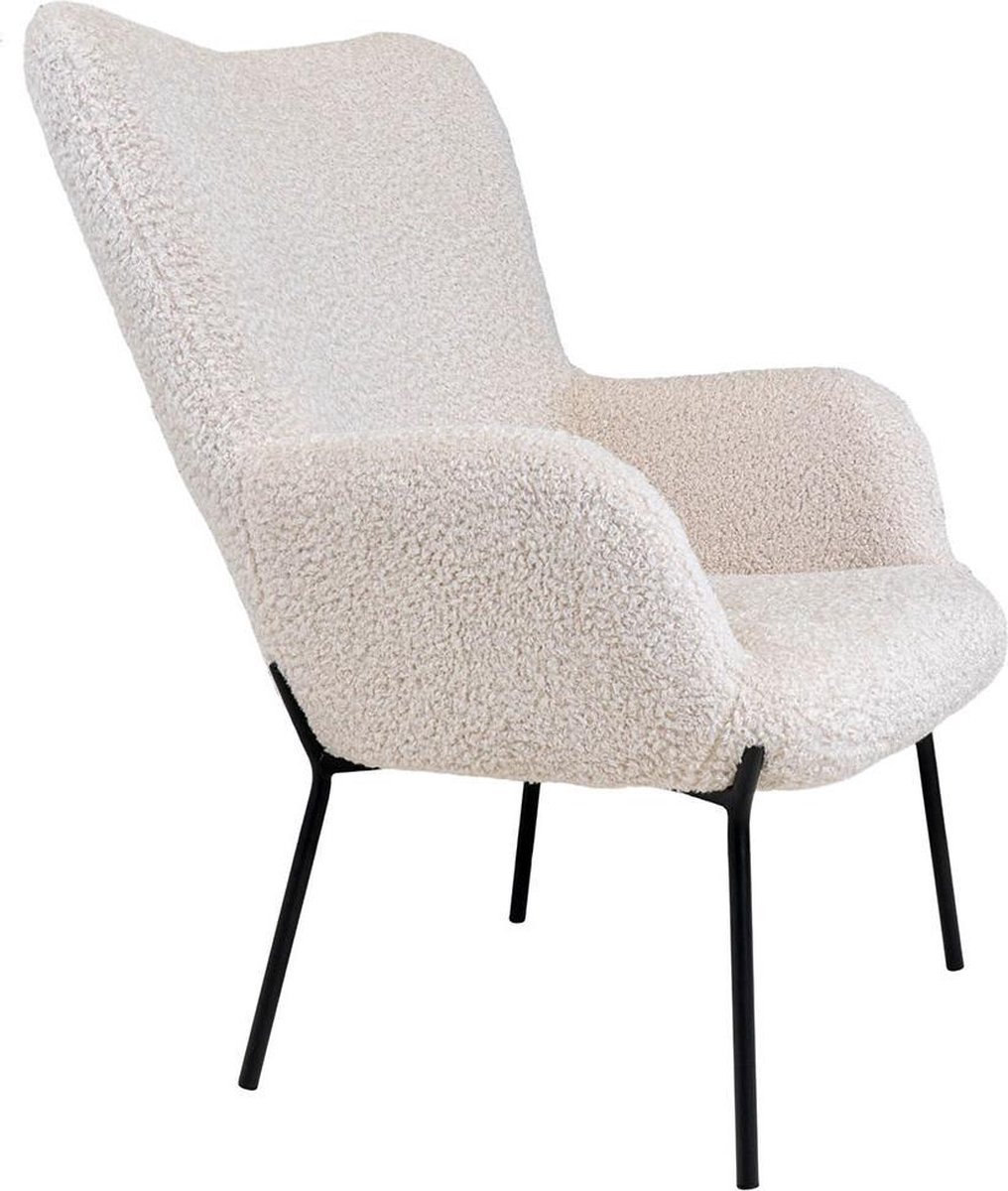 Artichok Rosemarie teddy fauteuil gebroken wit