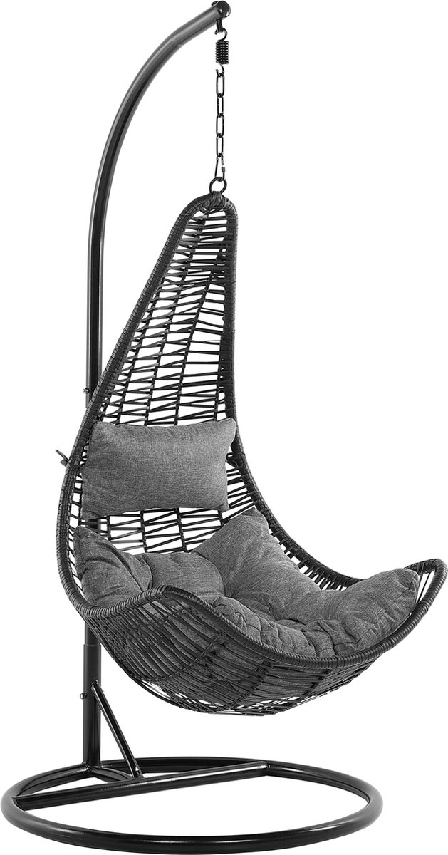 Beliani ATRI hangstoel met standaard - Negro
