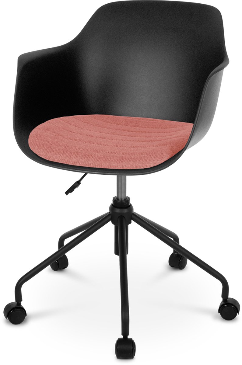 Nolon Nout bureaustoel met armleuningen en terracotta rood - Zwart