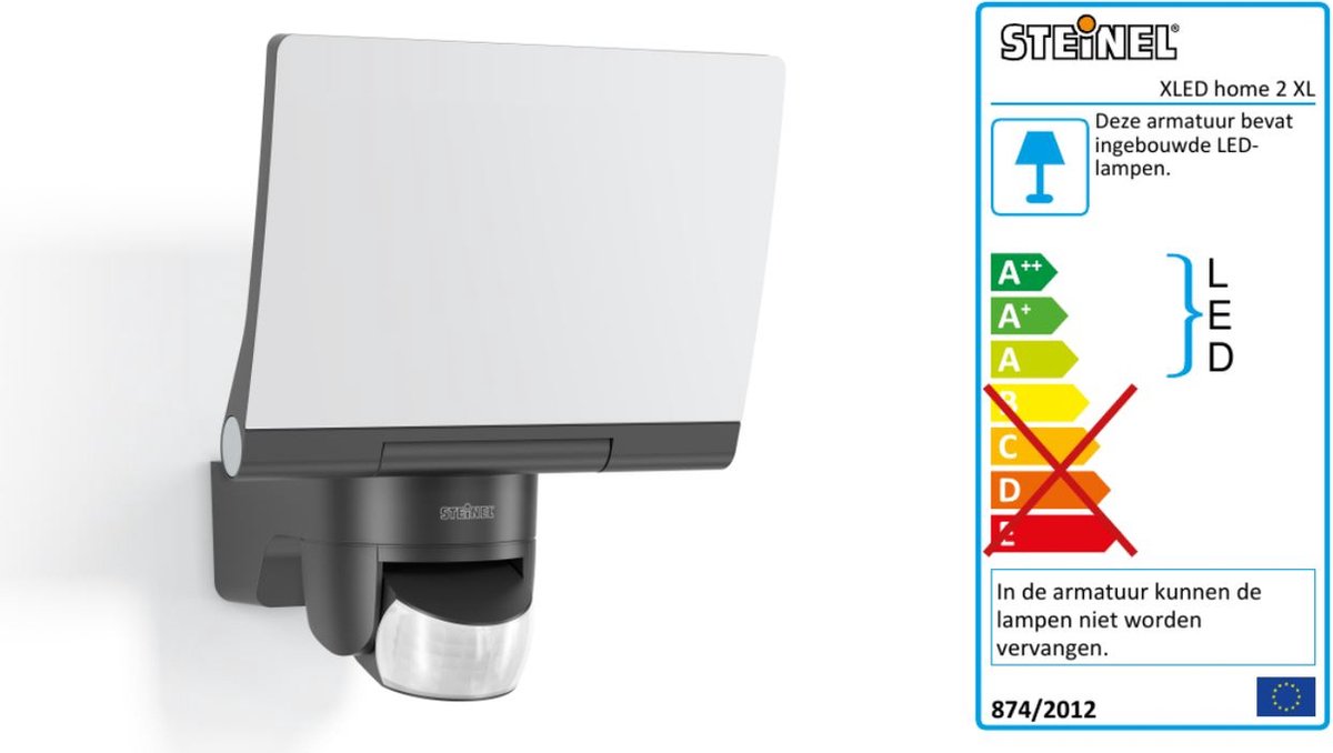 Steinel Spotlight sensor XLED Home 2 XL grafiet 030056 - Zwart