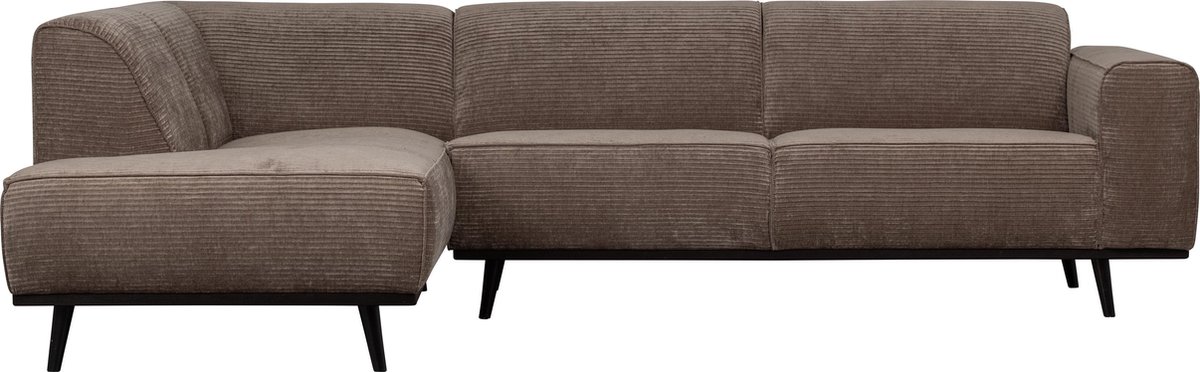 BePureHome Statement Hoekbank Links - Rib - Taupe - 77x274x210 - Bruin