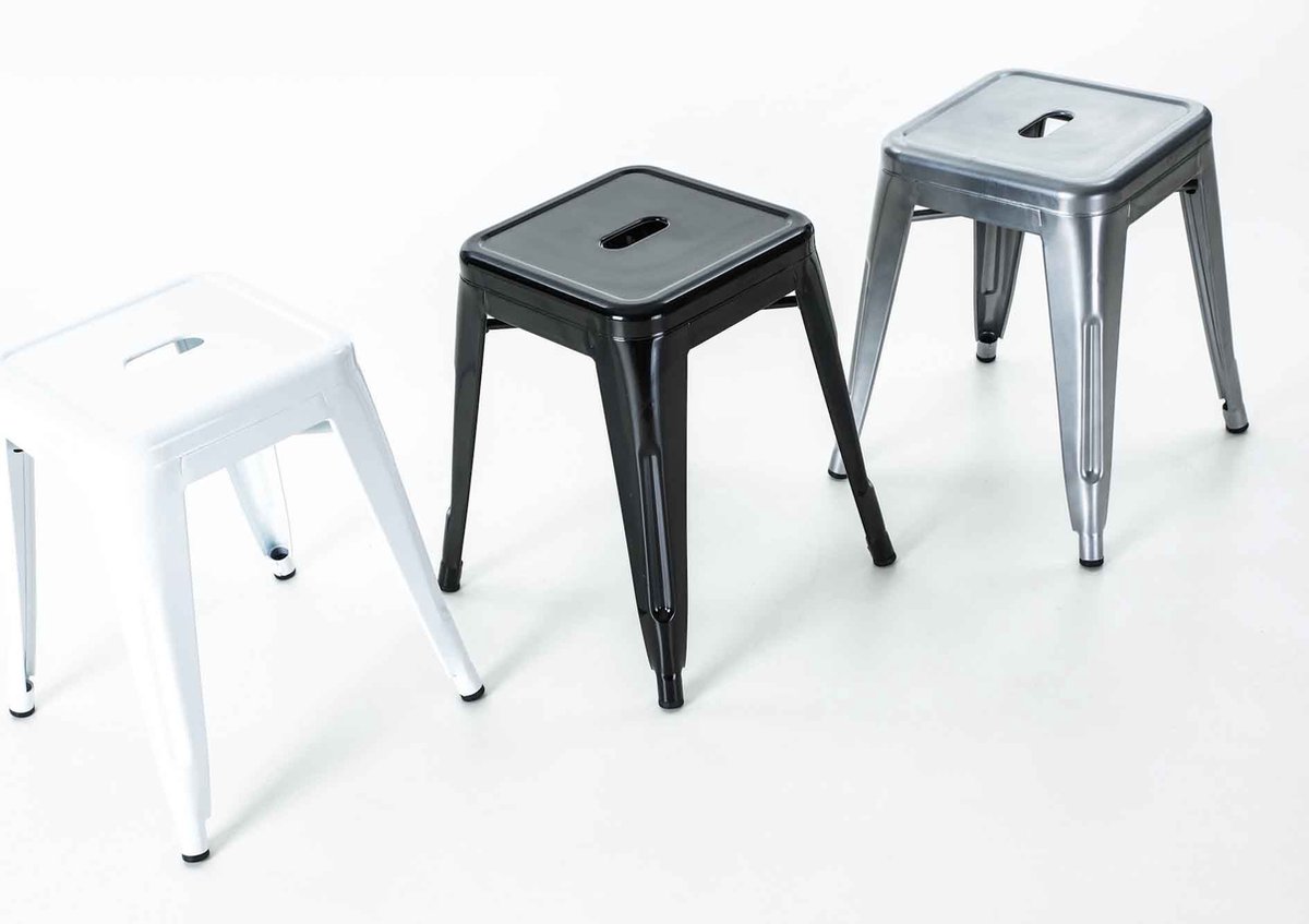 Legend Metalen krukje wit - 45 cm