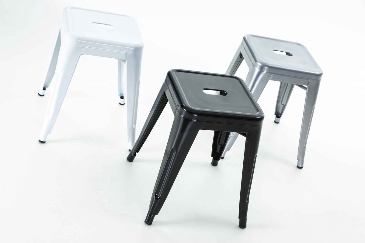 Legend Metalen krukje wit - 45 cm