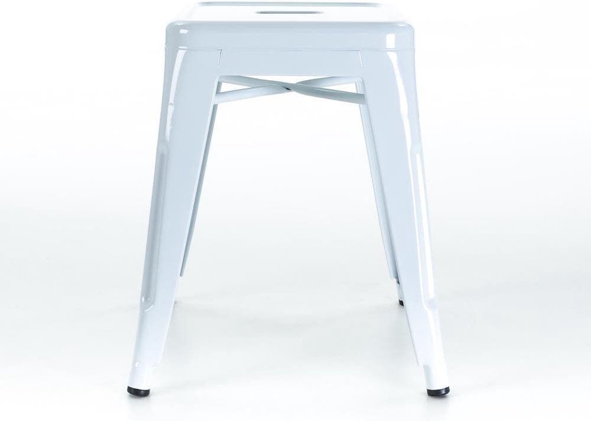 Legend Metalen krukje wit - 45 cm