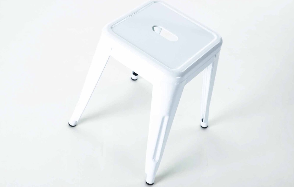 Legend Metalen krukje wit - 45 cm