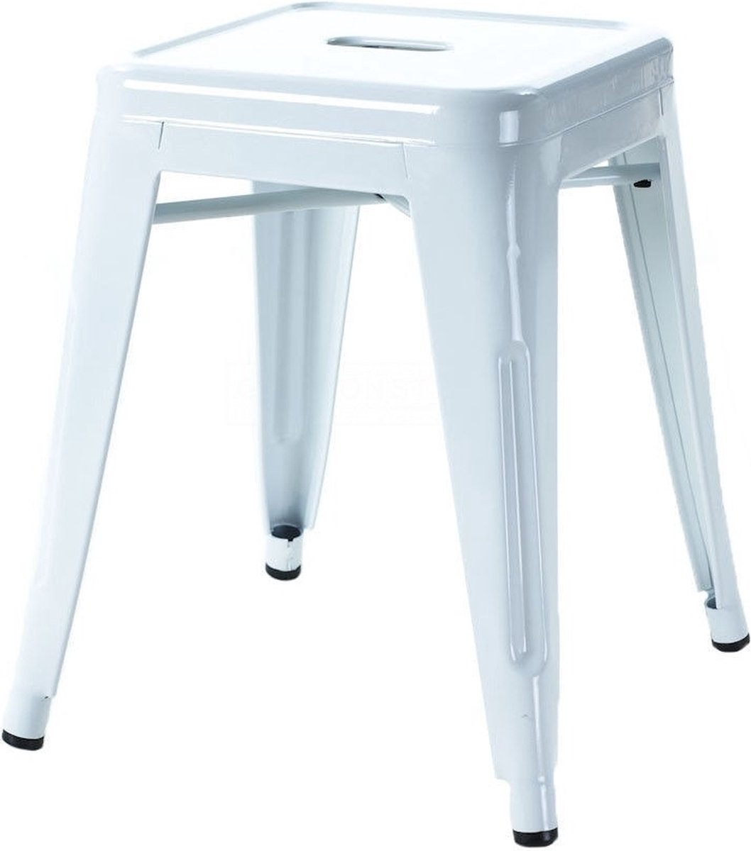 Legend Metalen krukje wit - 45 cm