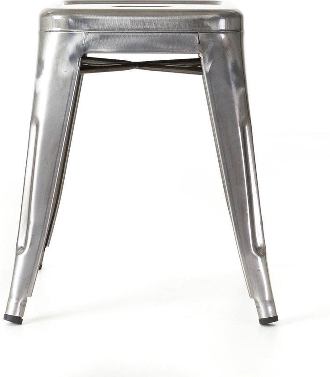 Legend Metalen krukje industrieel metaal - 45 cm - Grijs