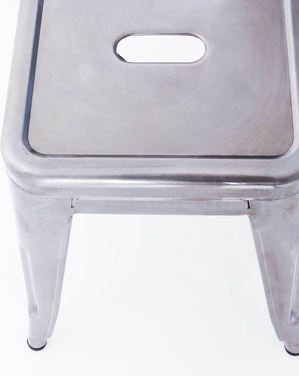 Legend Metalen krukje industrieel metaal - 45 cm - Grijs