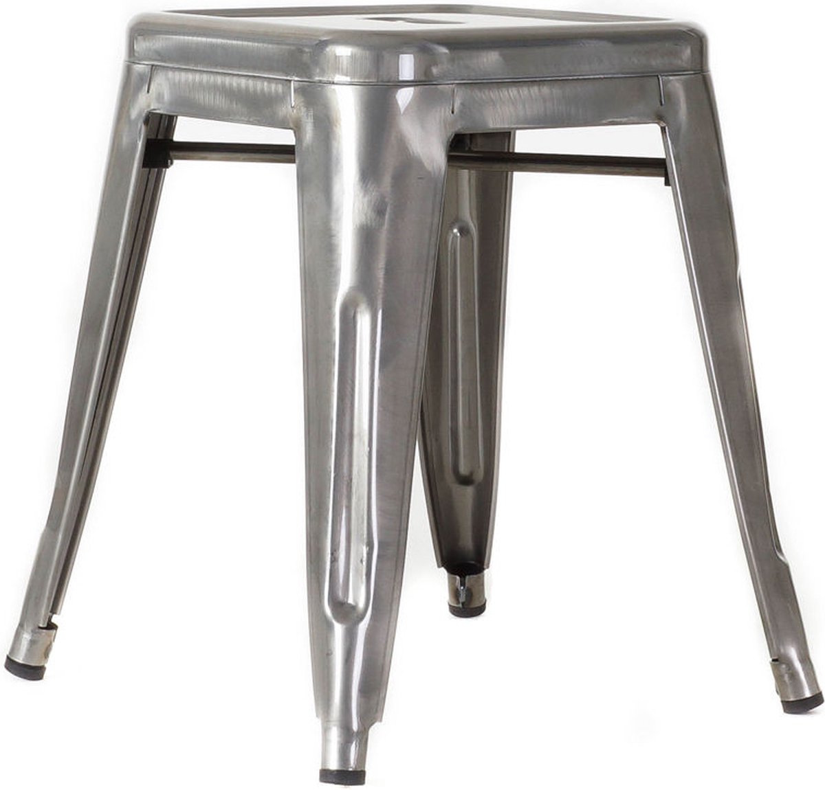 Legend Metalen krukje industrieel metaal - 45 cm - Grijs