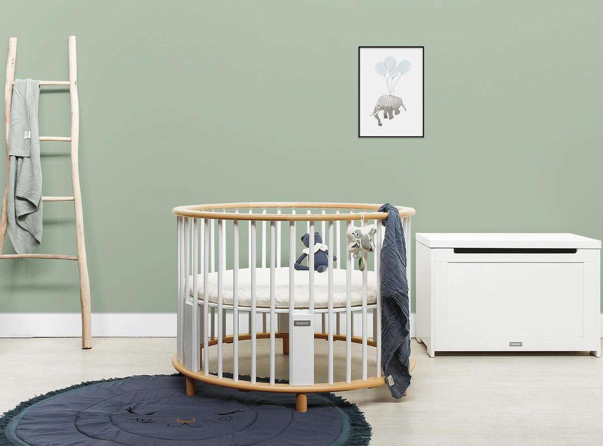 Bopita Rondo box incl. wielen - Wit/Naturel