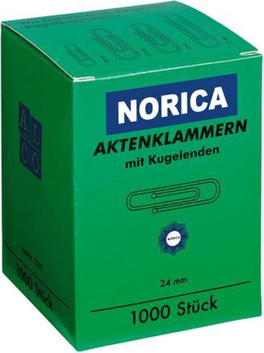 NORICA Bureauklemmen 1554468 24 mm Zilver 1000 stuk(s)