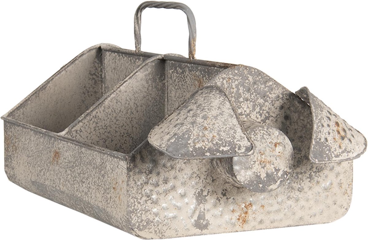 Clayre & Eef Vakkenbak 4 vakken 45x24x20 cm Ijzer Rechthoek - Grijs