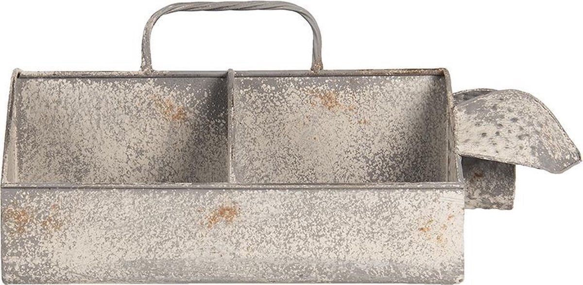 Clayre & Eef Vakkenbak 4 vakken 45x24x20 cm Ijzer Rechthoek - Grijs