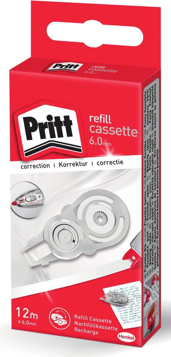 Pritt Navulcassette correctieroller refill cassette 6 mm 12 m 1 stuk(s) - Wit