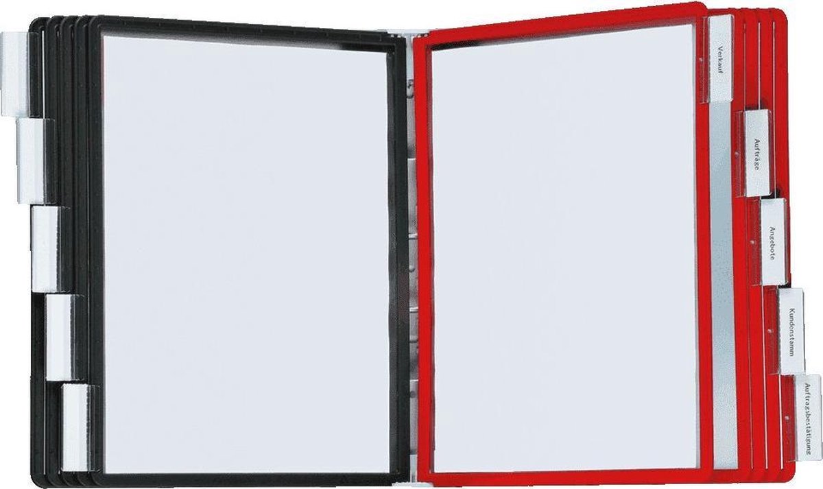 Durable Wandhouder voor bureaustandaard SHERPA WALL 10 - 5631 Rood, DIN A4 Aantal meegeleverde displaypanels 10 - Zwart