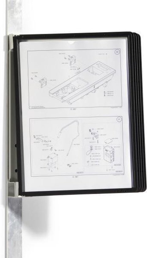 Durable Wandhouder voor bureaustandaard VARIOÂ® MAGNET WALL 5 DIN A4 Aantal meegeleverde displaypanels 5 - Zwart