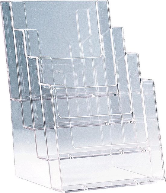 Helit H2352202 Folderhouder Glas (helder) DIN A5 staand Aantal vakken 4 1 stuk(s) (b x h x d) 165 x 257 x 175 mm