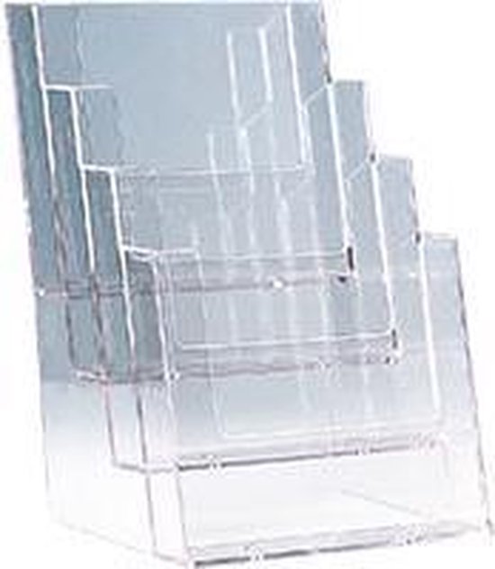 Helit H2352202 Folderhouder Glas (helder) DIN A5 staand Aantal vakken 4 1 stuk(s) (b x h x d) 165 x 257 x 175 mm