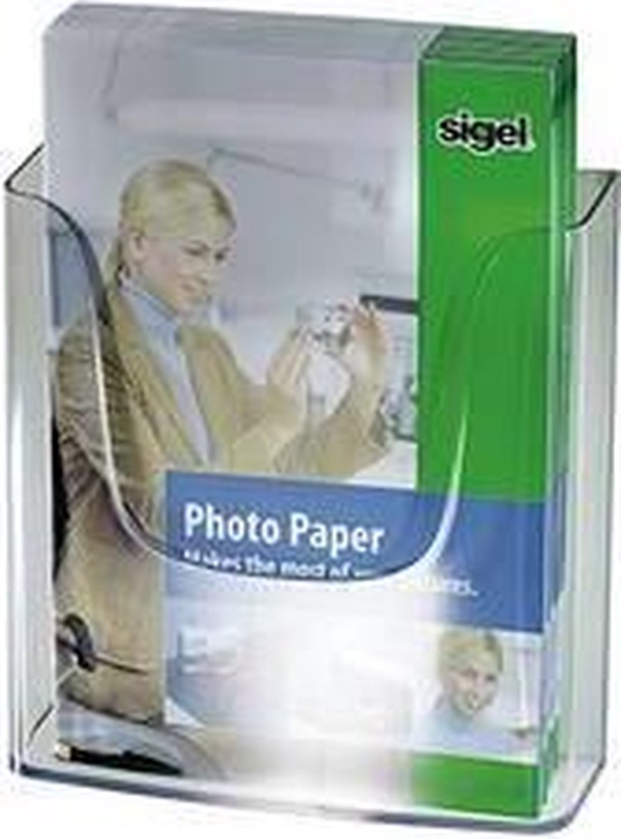 Sigel LH115 Folderhouder Glas (helder) Aantal vakken 1 1 stuk(s) (b x h x d) 240 x 250 x 55 mm