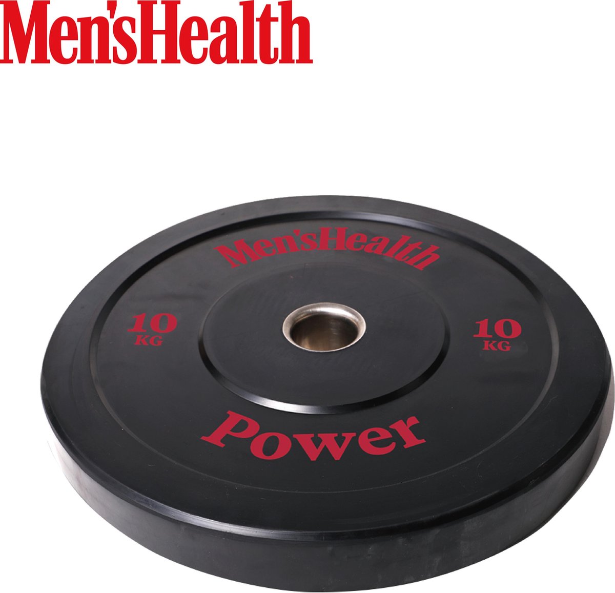 Men's Health Bumper Plate - Halterschijf - 50 mm - 10 kg - Zwart