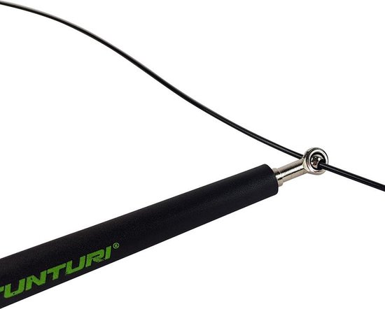 Tunturi Verstelbaar Stalen Springtouw - Kunststof Handvaten - Zwart