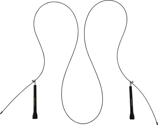 Tunturi Verstelbaar Stalen Springtouw - Kunststof Handvaten - Zwart