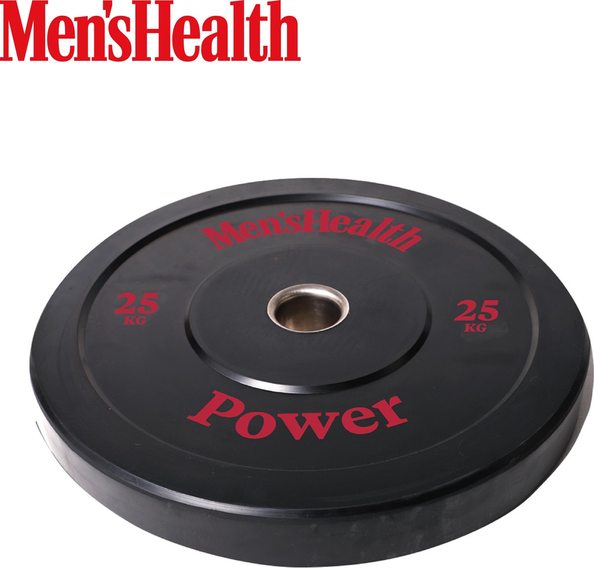 Men's Health Bumper Plate - Halterschijf - 50 mm - 25 kg - Zwart