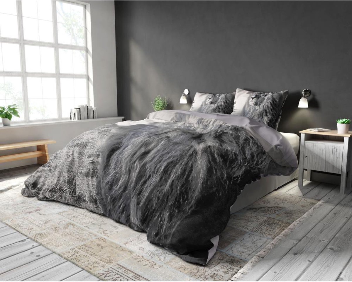 Pure King of Nature Grey Dekbedovertrek 1-persoons (140 x 220 cm + 1 kussensloop) Dekbedovertrek - Grijs