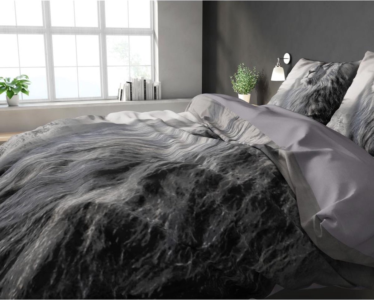 Pure King of Nature Grey Dekbedovertrek 1-persoons (140 x 220 cm + 1 kussensloop) Dekbedovertrek - Grijs