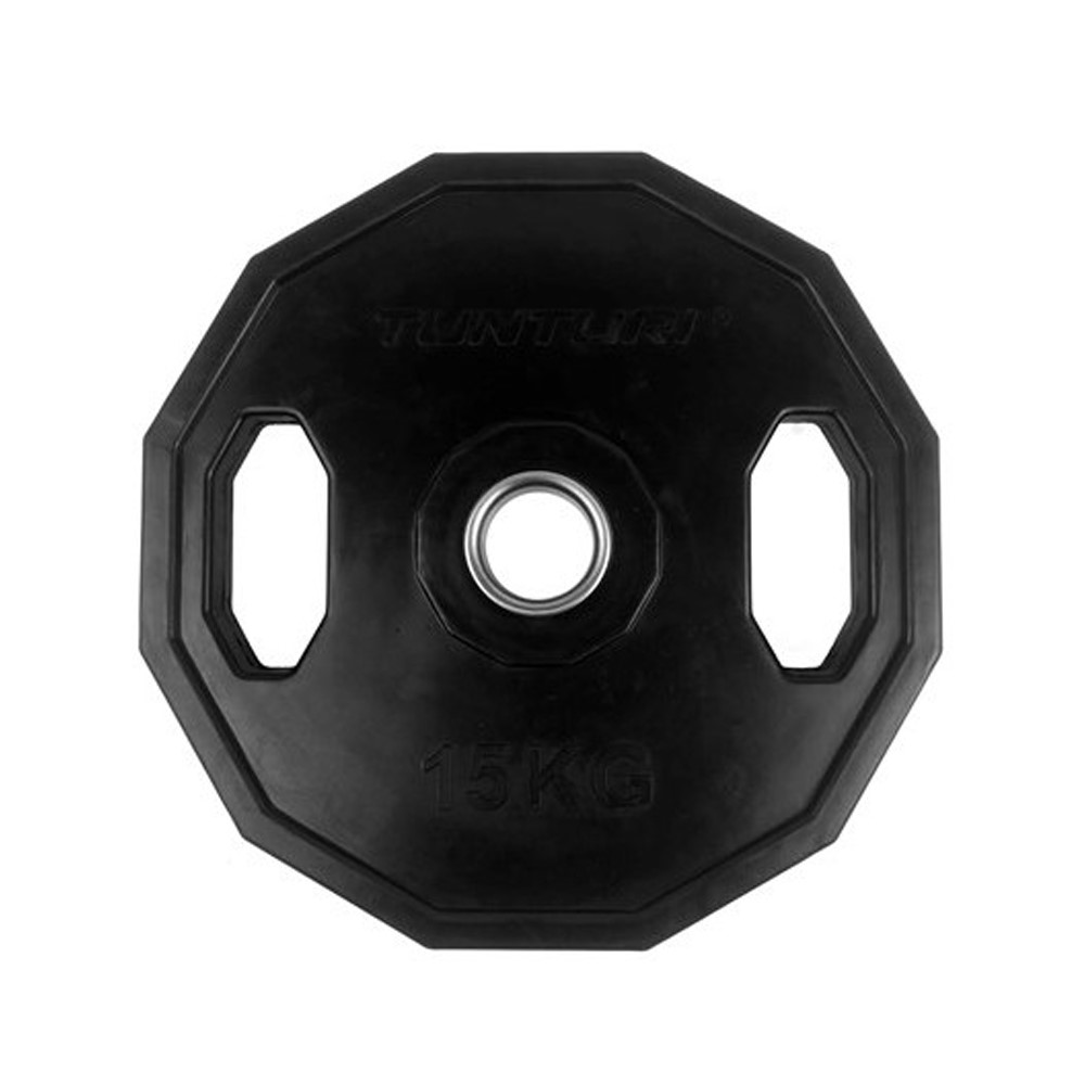 Tunturi Olympic Rubber Plate - 15 kg - Zwart