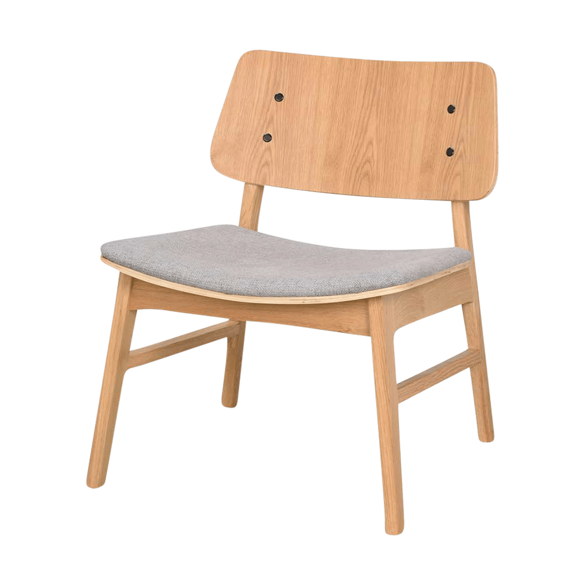 Rowico Home Nagano houten fauteuil naturel - met grijs zitkussen - Bruin