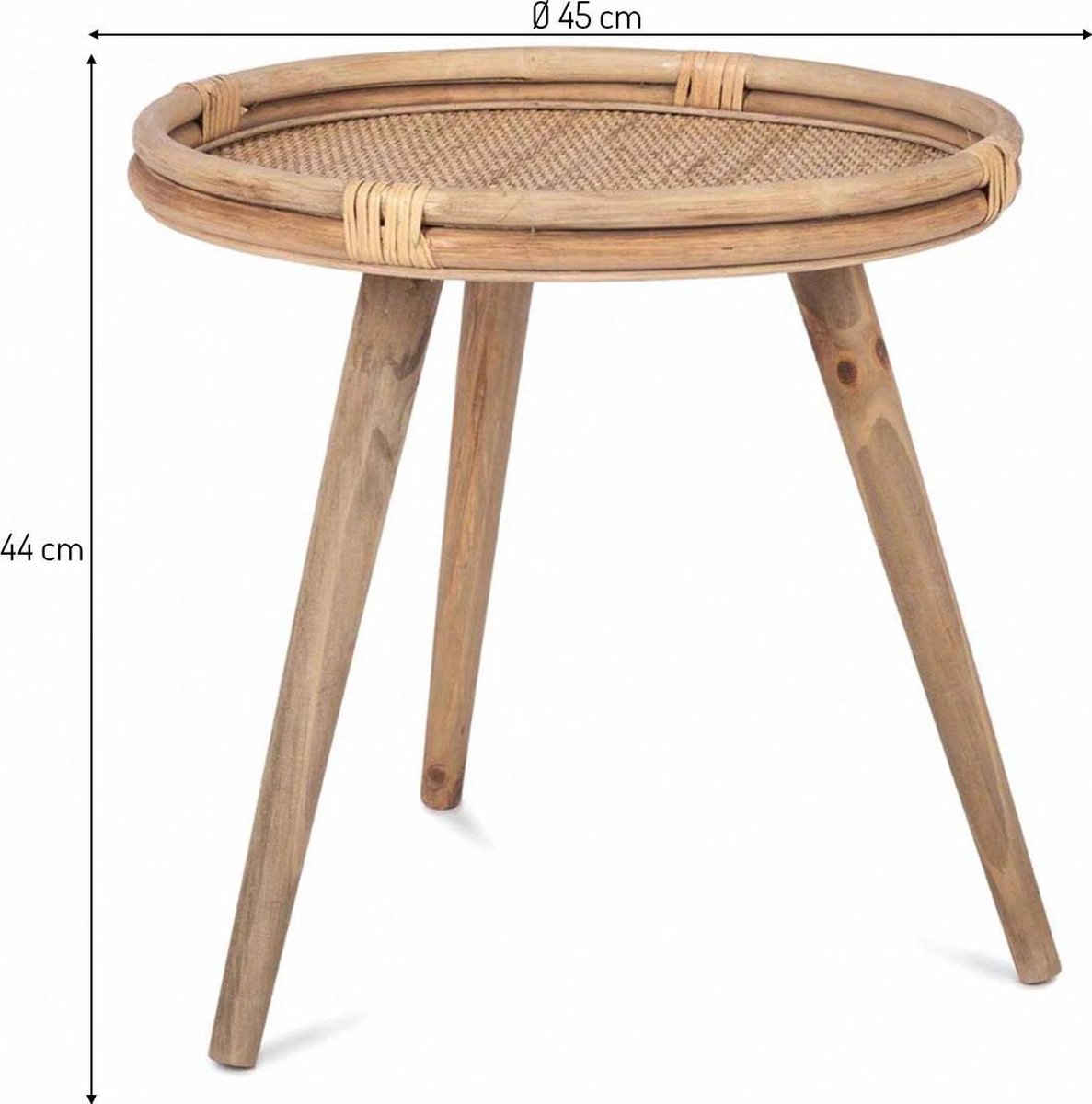 Kidsdepot Bijzettafel mylla - rotan naturel - naturel - Beige