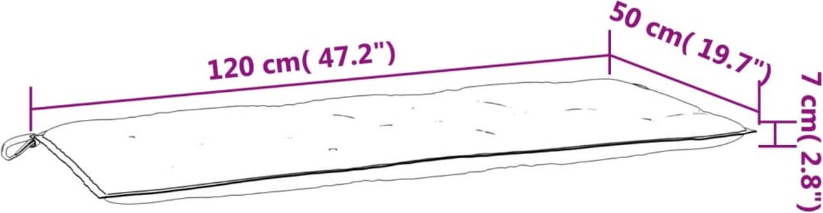 vidaXL Kussen voor schommelstoel 120 cm stof antracietkleurig - Grijs