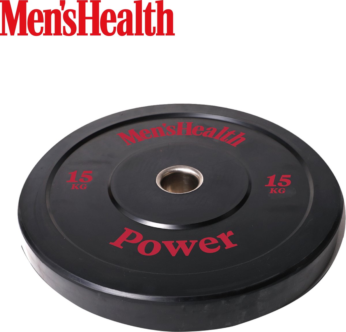 Men's Health Bumper Plate - Halterschijf - 50 mm - 15 kg - Zwart