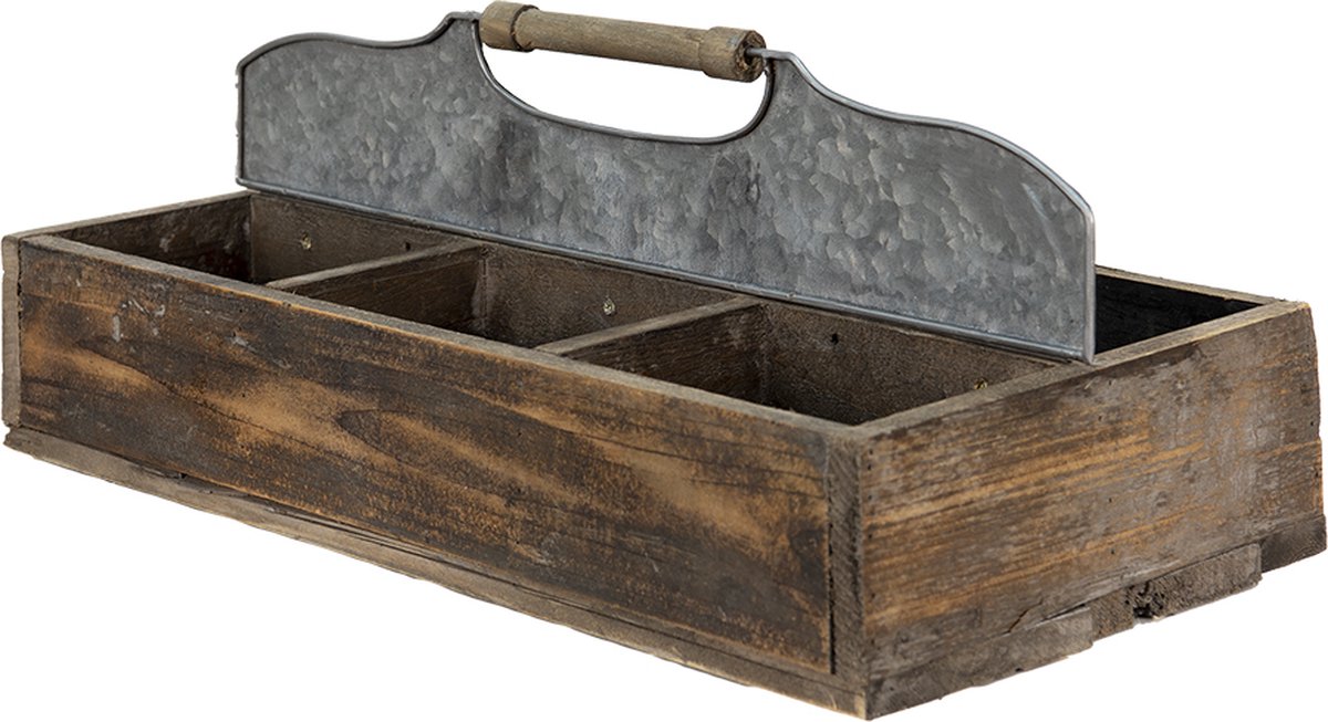 Clayre & Eef Opbergkist 60x32x22 cm Hout Rechthoek Plantenhouder - Bruin