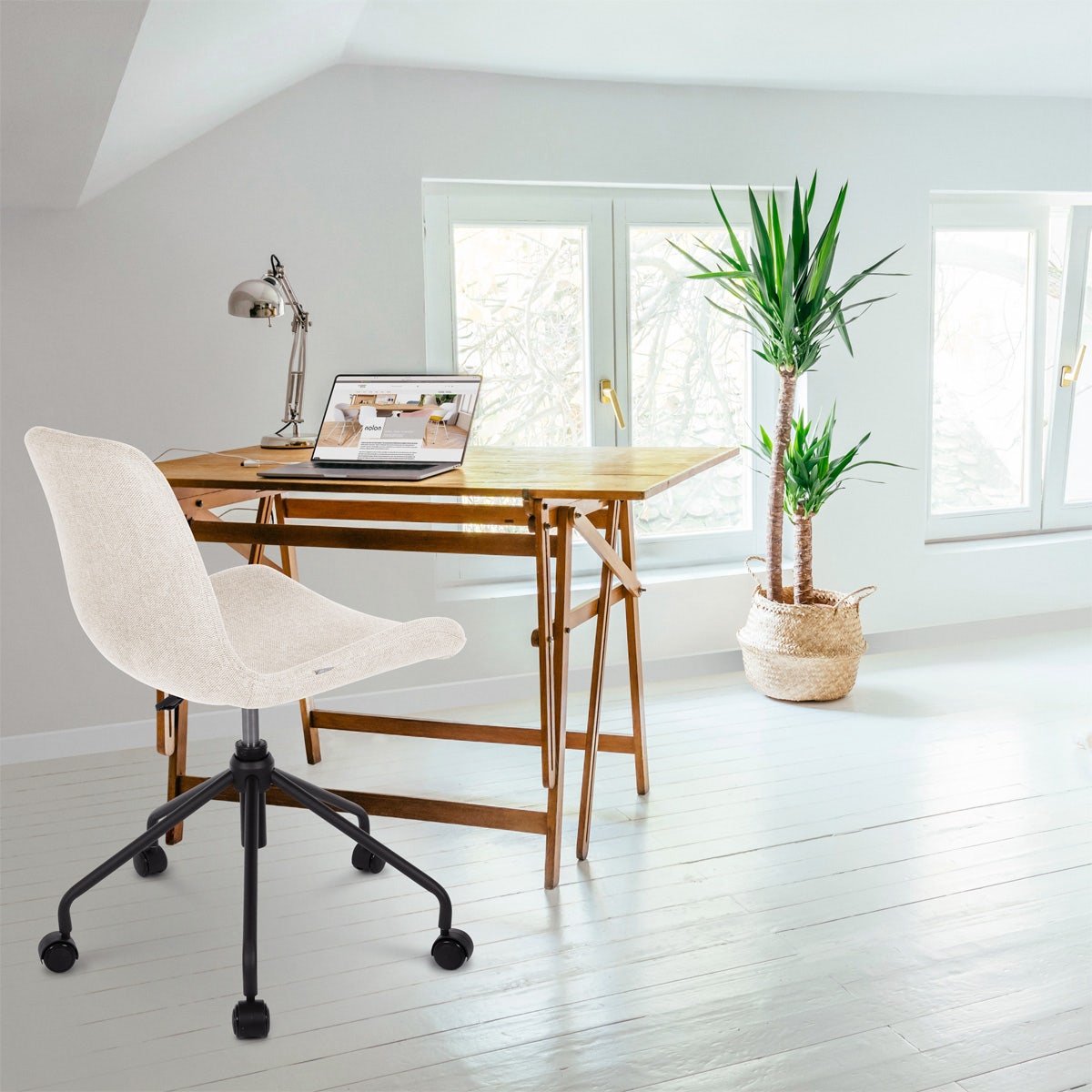 Nolon Nout bureaustoel - zwart onderstel - Beige