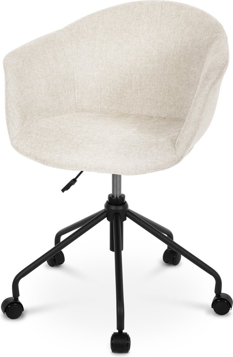 Nolon Nout bureaustoel met armleuningen - zwart onderstel - Beige