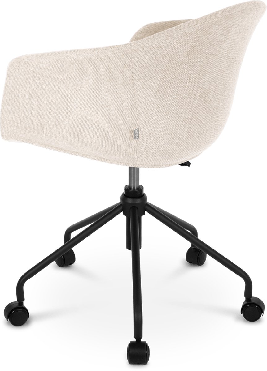 Nolon Nout bureaustoel met armleuningen - zwart onderstel - Beige